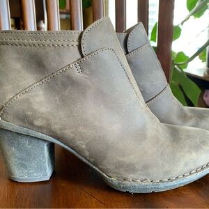 Clarks Brown Leather Ankle Booties